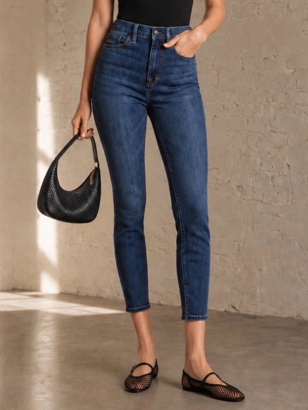 7 For All Mankind Gwenevere High Waist Ankle Skinny Jeans Size 26 Medium Wash